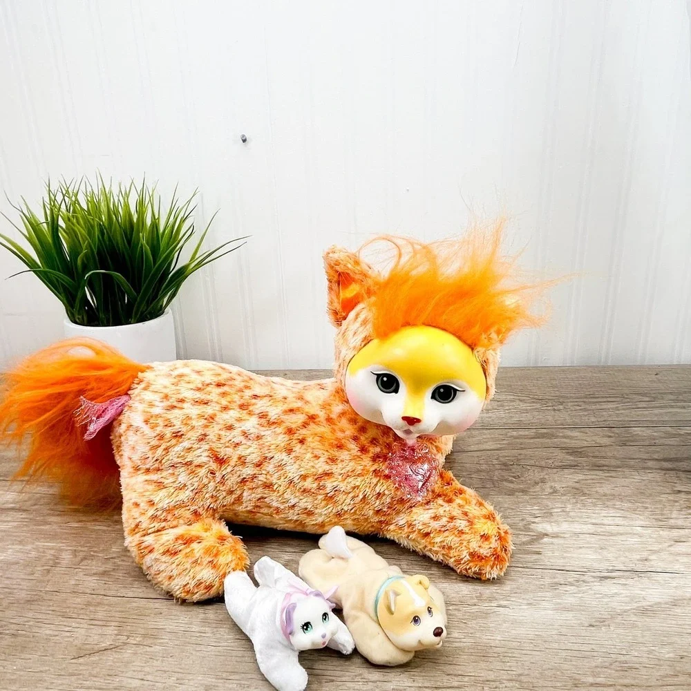Vintage Kitty Surprise Just‎ Play Plush Cat Autumn Orange Green Eyes 12-14